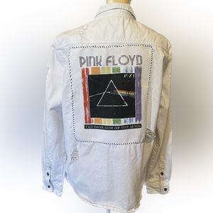 Pink Floyd white Jean button down